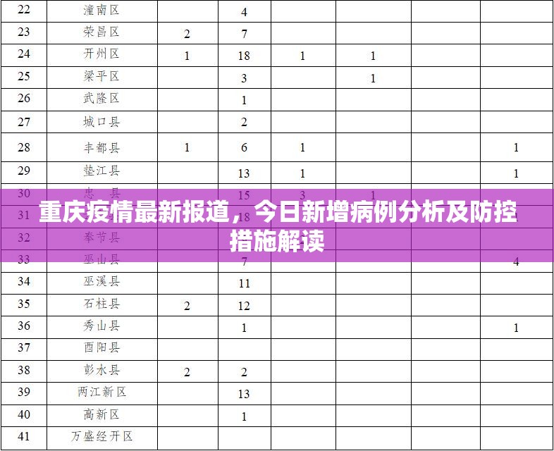 重庆疫情最新报道，今日新增病例分析及防控措施解读