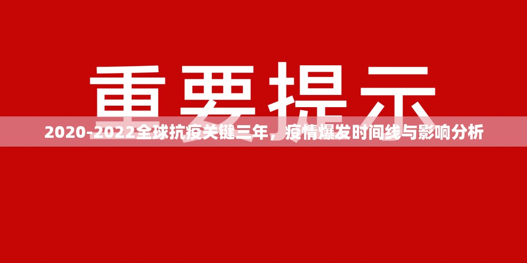2020-2022全球抗疫关键三年,疫情爆发时间线与影响分析 2020-2022全球抗疫关键三年,疫情爆发时间线与影响分析