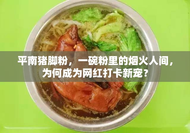 平南猪脚粉，一碗粉里的烟火人间，为何成为网红打卡新宠？