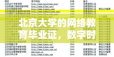 北京大学的网络教育毕业证，数字时代的教育里程碑与价值重塑