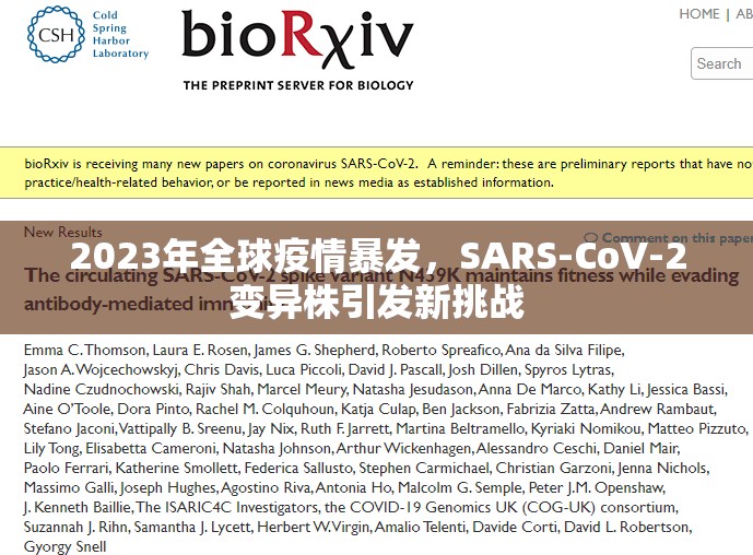 2023年全球疫情暴发，SARS-CoV-2变异株引发新挑战