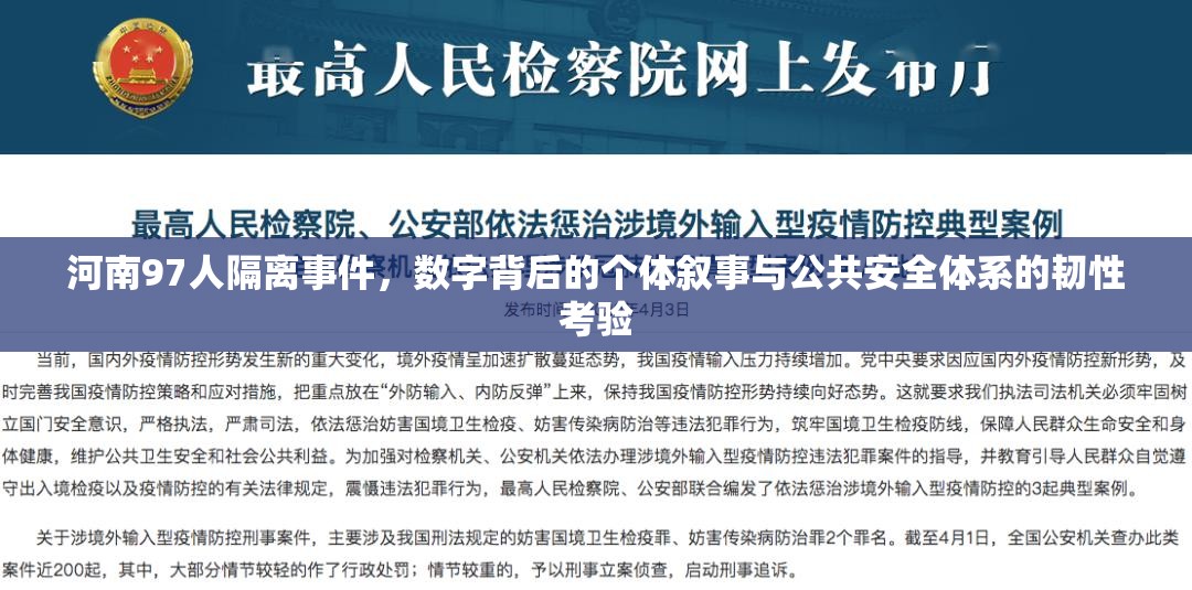 河南97人隔离事件,数字背后的个体叙事与公共安全体系的韧性考验 河南97人隔离事件,数字背后的个体叙事与公共安全体系的韧性考验